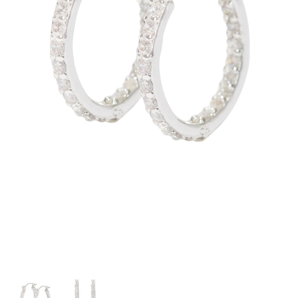 Sparkling Silver Crystal Hoop Earrings